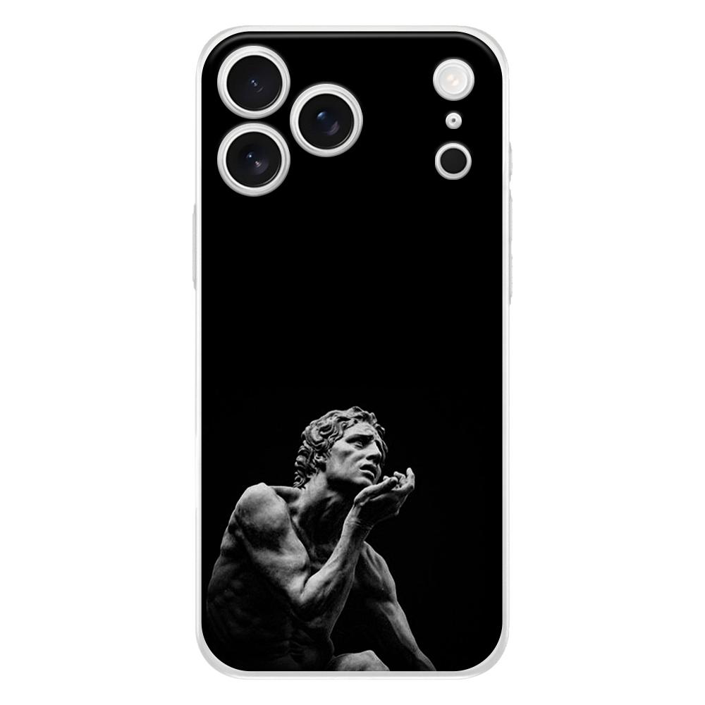 Прозрачный чехол из ТПУ для iPhone 17 Air 16E 16 11 15 14 Pro MAX 12 13 7 8 Plus SE Пасхальный чехол Защита Древнегреческая скульптура