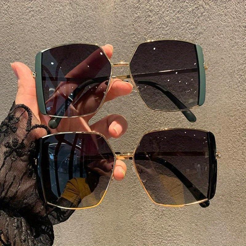 Модные квадратные роскошные солнцезащитные очки большого размера, женские винтажные женские солнцезащитные очки в большой оправе с градиентными линзами, модные очки UV400