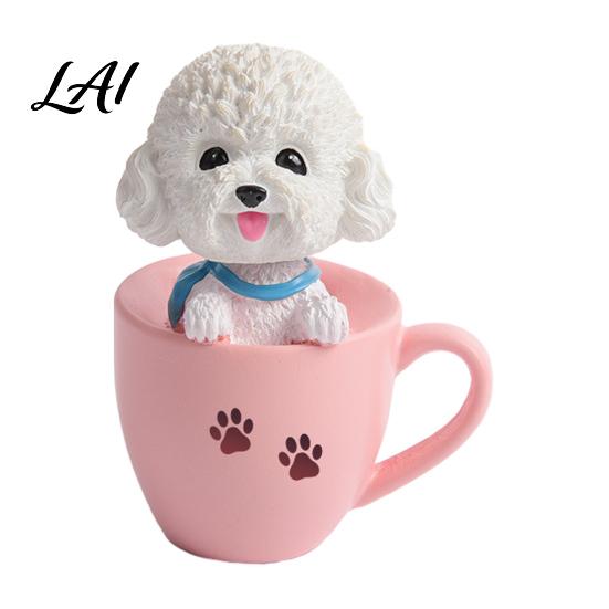 Car Aromatherapy Air Freshener Cup Shaking Head Dog Ornament Resin Teddy Schnauzer Dashboard Cute Puppy Interior Decor Decor Heat Resistant