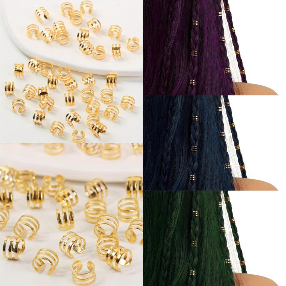 40pcs Dread Locks Hollow Out Hair Ring Hair Braiding Hair Braid Tubes Dreadlocks Beads Decor