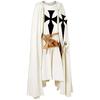 Mens Medieval Knight Crusader Templar Surcoat Halloween Costume with Hooded Cap Cloak Robe Cosplay Renaissance S-6XL