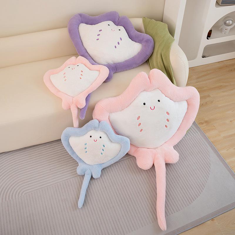Cartoon Manta Ray Plush Pillow for Girls - Soft Sofa Cushion & Children's Sleeping Toy