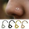 1pcs  Sterling   Heart Nose Studs SHAPES Pins Rings Womens Jewellery