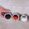 Magnetic Spice Box Mini Round Spice Pepper Jars Visibles Sealing Seasoning Bottle Stainless Steel Spice Containers For Kitchen