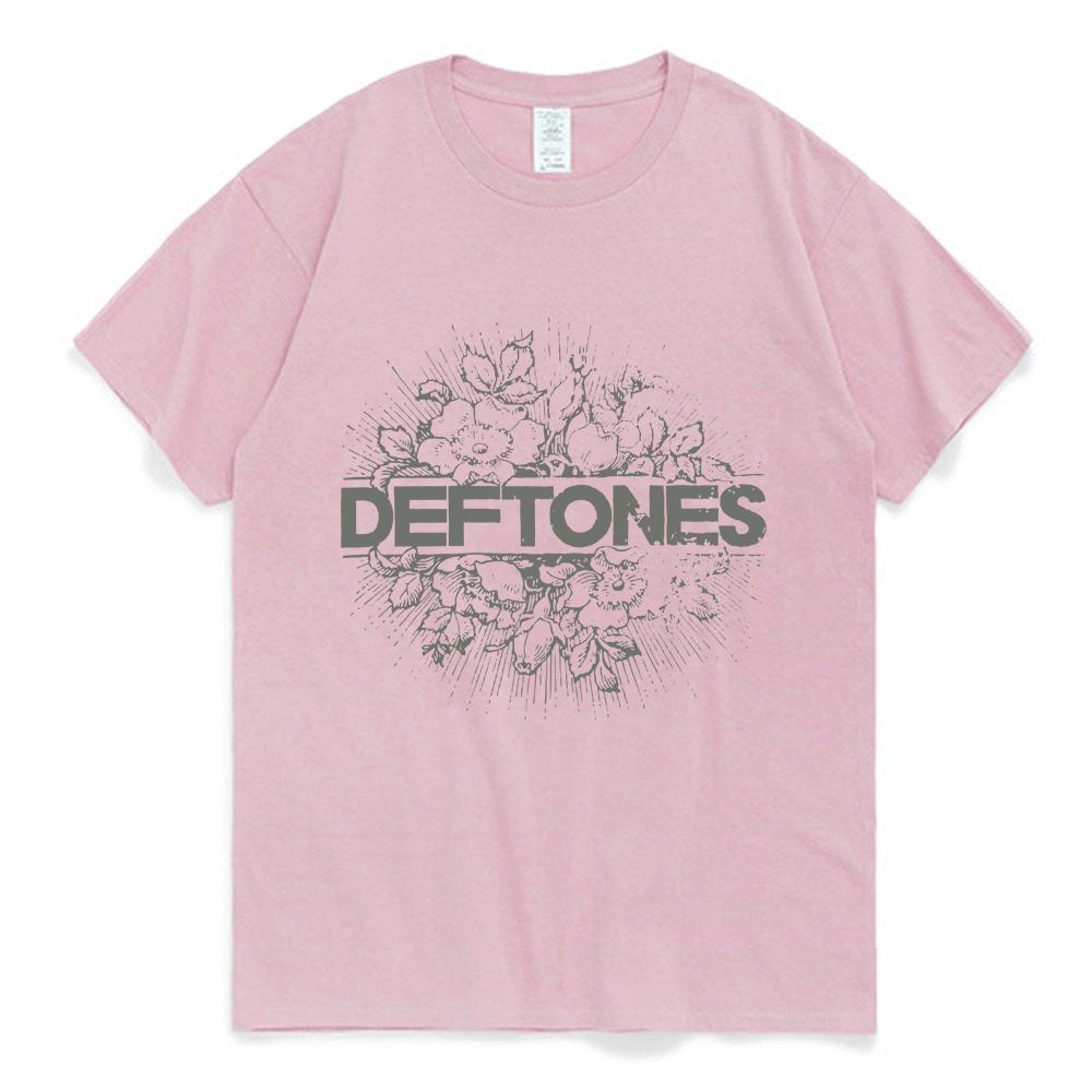 Punk Metal Rock Band Deftones Floral Burst Image T-shirt Men Street Vintage Casual Cotton T Shirt Gothic Harajuku Tee Shirt Male