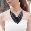 Aesthetic Leopard Print Necklace Chain Choker Detachable Collar Metal Triangular Scarf  Girls