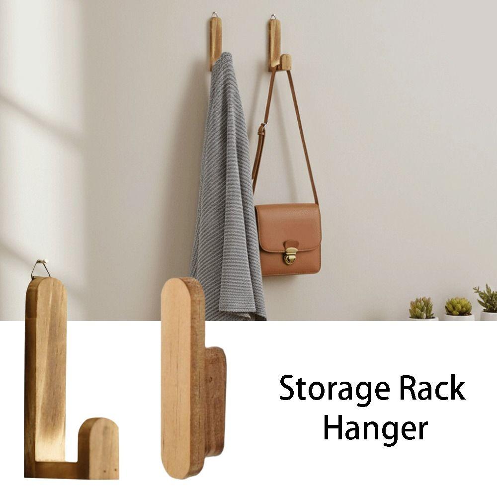 Solid Wood Wall Door Back Shelf Bohemian Style Rustic Wooden Wall Hook Simple Style Creative Design Hanging Decorations