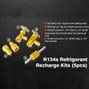 R134a Adapter Fitting Kit Refrigerant Self-Sealing & Puncture Style Can Valve Adapter- AC Freon Self Sealing Tap Fitting with Brass Convert & Core