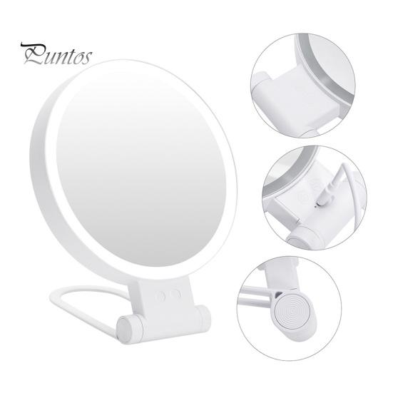 Зеркало для макияжа со светодиодной подсветкой, 5/10/20/30-кратное увеличение, двустороннее косметическое зеркало с подсветкой, зарядка через USB, регулируемая яркость, портативное, для путешествий