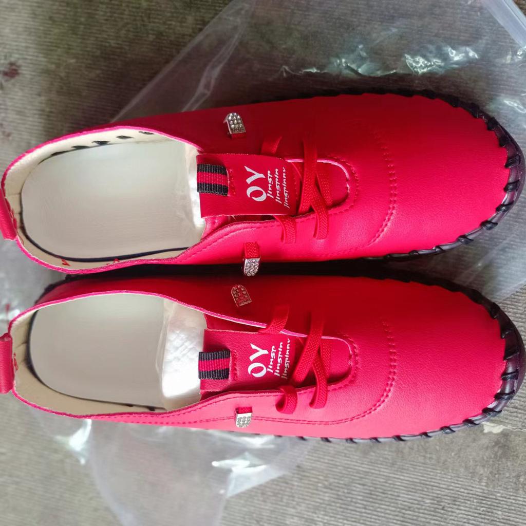 Кроссовки, женская обувь, лоферы, кожаные повседневные удобные туфли для мам на плоской подошве со шнуровкой