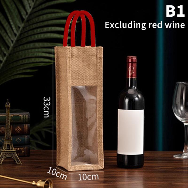 Single Double Bottle Linen Wine Box Red Wine Holder Luxurious Gift Packaging for Festivals