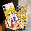 Чехол-бампер Sailor Moon Цукино Усаги Черный Мягкий для iPhone 15 16 14 Plus 13 12 11 17 Pro Max XR XS Max 17Air 7 8