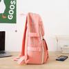 High-End Canvas Backpack for Junior High School Girls - Four-Piece Set