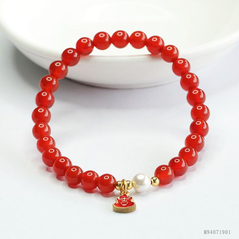 2026 Ximang Red Agate Bracelet Chalcedony Ball Gourd National Fashion Ornament Generation S4071901