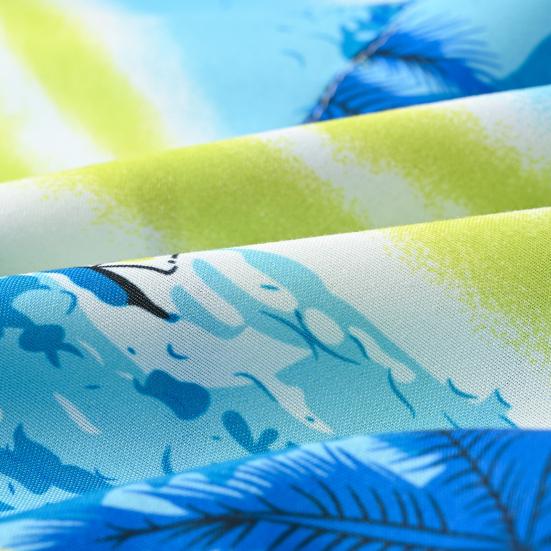 Гавайский комплект одежды для малышей-мальчиков с изображением заката, пальмовых листьев, рубашка и шорты для детей на берегу моря