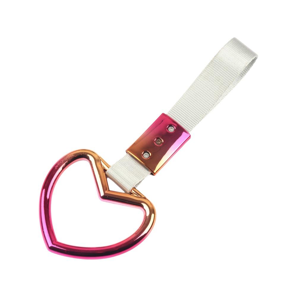 Heart Shape Decoration Belt Colorful Car Styling Accessory Charm Tsurikawa Ring Car Decoration