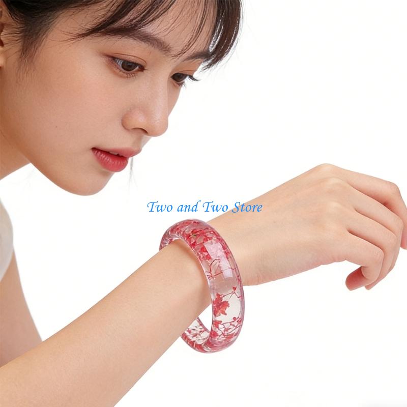 HX6F Lovely Resin Flower Bracelet Elegant Wrist Accessories For Women And Girls