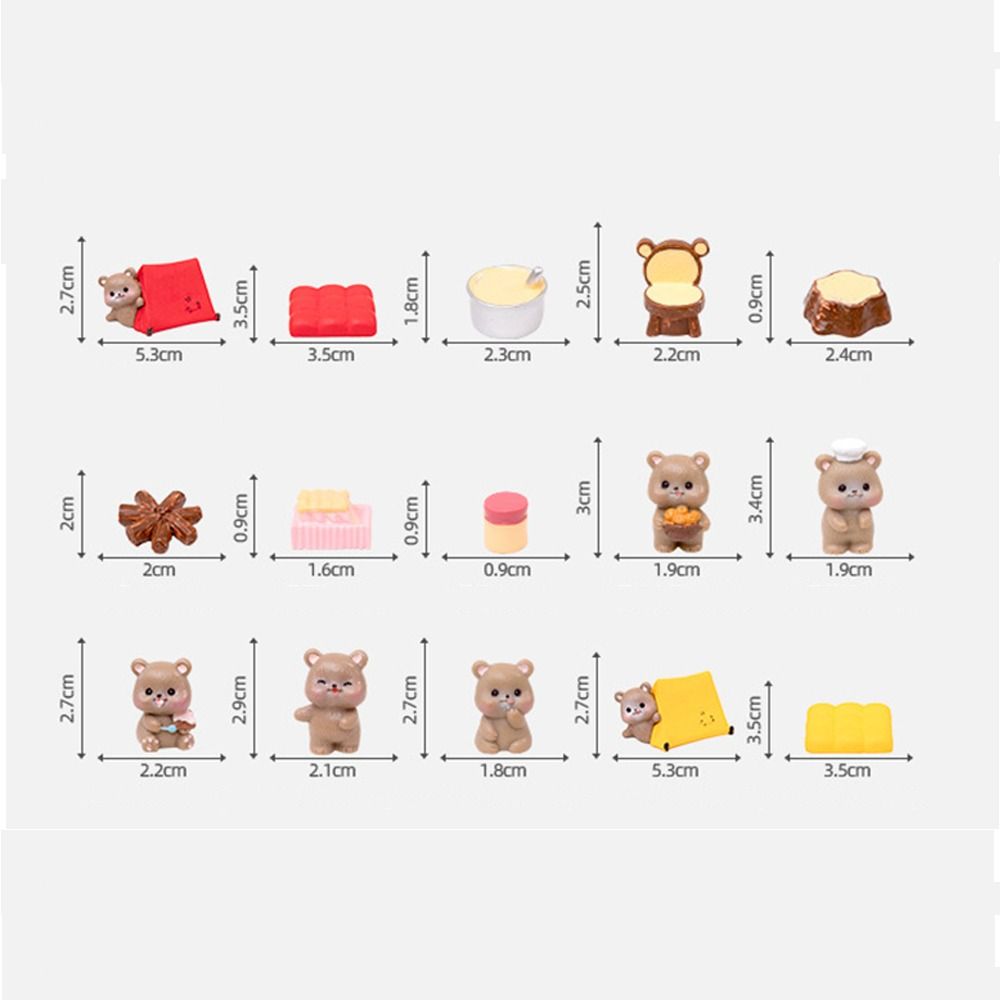 Kids Toy Camping Tiny Brown Bear Statue Resin Mini Animals Scene Model  Home Decoration