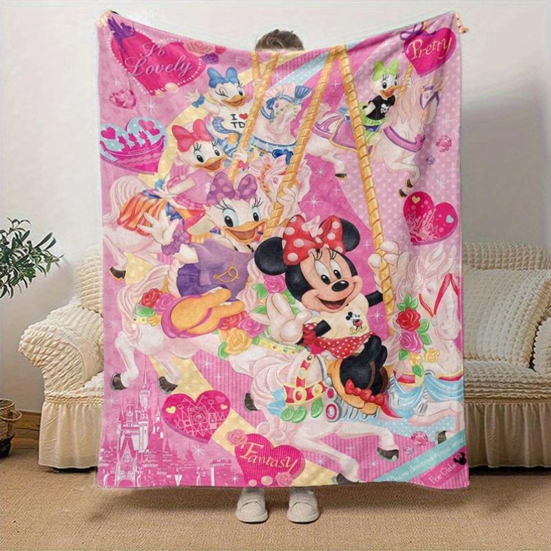 1pc, Minnie and Friends (2) Home Decor Blanket: A Cozy Flannel Throw for Bedroom, Living Room, Travel, Camping, Car, Beach, Office Naps, Perfect Gift
