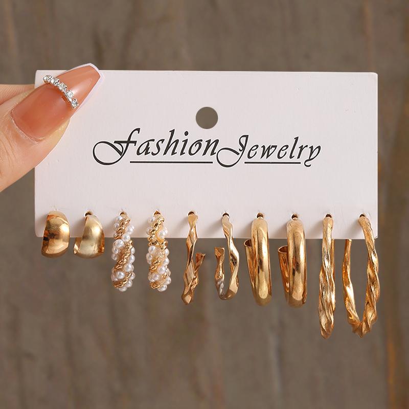 17KM Gold Color Vintage Circle Hoop Earrings для женщин и девочек, простые модные геометрические серьги-подвески, модные украшения для вечеринки