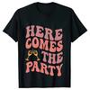 Team Bride Group T-Shirts Girls Single Farewell Bachelorette Party Shirt Woman Favor Bridal Party Tops Here Comes The Party Tees