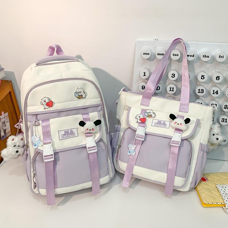 Детские школьные ранцы Ученики начальной школы Девочки Ученики средней школы Большая вместимость Высокий внешний вид Рюкзак из двух частей