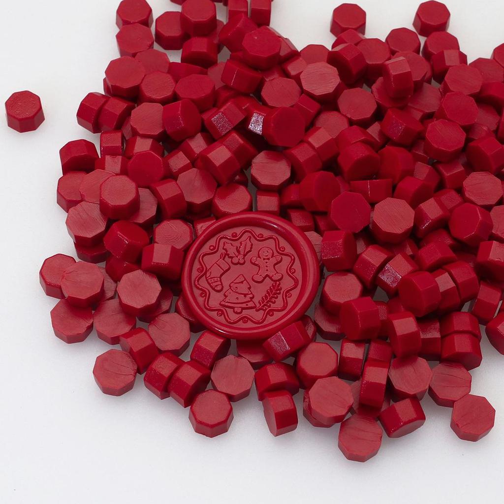 Octagonal Sealing Wax Beads for Envelopes & Wedding Invitations - Stick Bottle & Tools Included