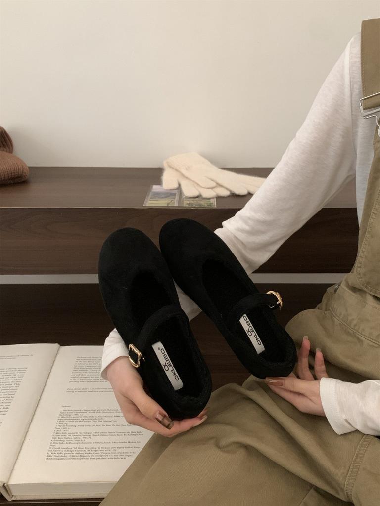 Ретро универсальные туфли-лодочки с ремешком в одно слово женские 2025 осень новые с круглым носком на плоской подошве супермягкая подошва туфли бабушкины леопардовый принт