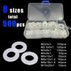 500 шт. 8 размеров Плоская прокладка-спейсер Изоляционное кольцо Новая нейлоновая шайба