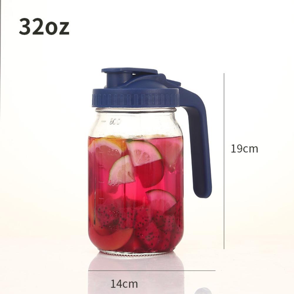 Large Capacity Wide Mouth Mason Jar Car Mounted Glasses Tumbler Glass Tea Cup  for Cold Brew