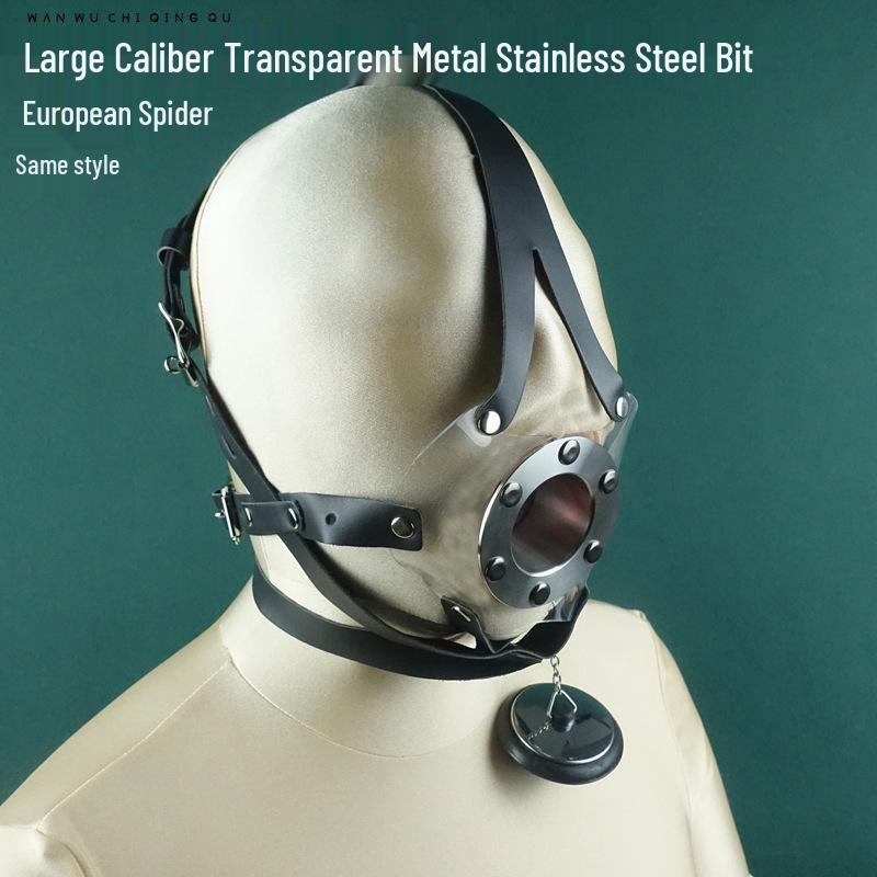 Расширитель для рта из нержавеющей стали: Прозрачная шлейка большого диаметра 4 см для принудительного открывания.