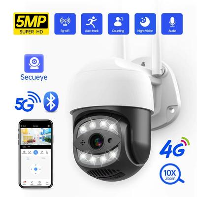 Новая 4G SIM-карта IP-камера 5MP PTZ водонепроницаемая камера 1080P безопасность автоматическое отслеживание ночное видение CCTV камера видеонаблюдения