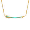 [N6225] - Gold Plated 'Navajos' Turquoise Gold Necklace (Cupid's Arrow) - 28x5 Mm
