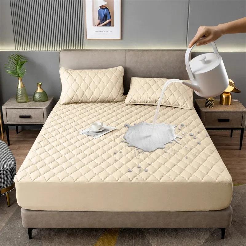 Super Waterproof Bed Fitted Sheet Thicken Mattress Cover Anti-slip Bedspread Quilted Bed Cover Mattress Protector For Home(No Pillowcase)