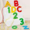 Трансграничные деревянные блоки с бусинами в виде цифр и букв: Игрушки-пазлы для развития и раннего обучения малышей