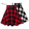 Women Plaid Print Mini Skirt Elastic High Waist Skater Skirt A-Line Spring Autumn Girl Hip Hop Style Skirt Clubwear