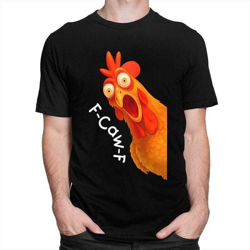 FCawFChicken Футболка 100% Хлопок Футболки Стритвир Круглый Вырез Саркастичные Футболки с Петухом Модная Одежда с Коротким Рукавом
