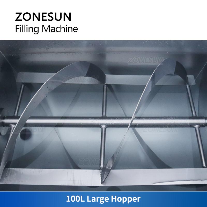 ZONESUN ZS-DTGT900U Automatic Paste Filling Machine with Rotor Pump for Hot Sauce Butter Soybean Ketchup Includes Mixer Hopper