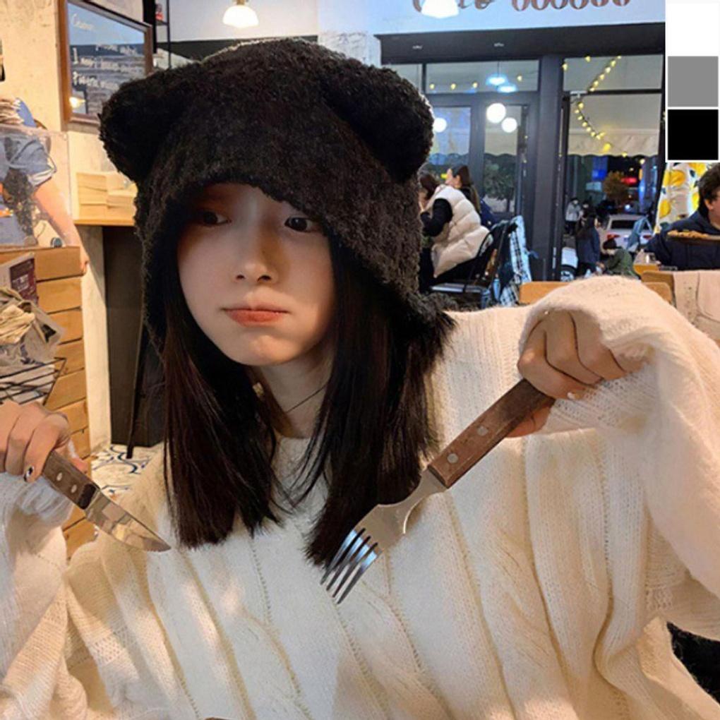 Women's Winter Teddy Bear Knit Casual Fashion Beanie Hat