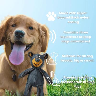 Небьющаяся игрушка-медведь для собак, улучшенная версия, жевательная игрушка, небьющаяся плюшевая игрушка для собак с пищащим звуком, прочная, прочная, для тяжелых условий эксплуатации