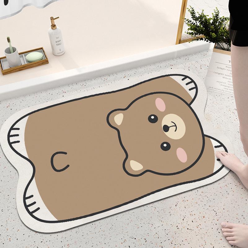 Panda Cartoon Non-Slip Absorbent Diatomaceous Earth Bathroom Doorway Mat