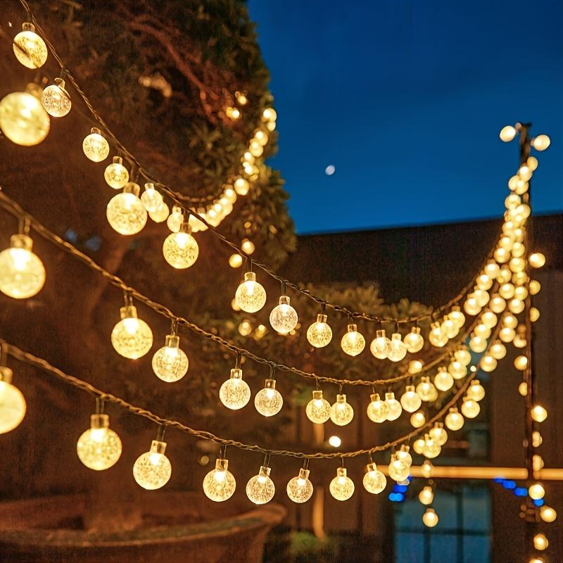 200 светодиодных солнечных уличных гирлянд в виде хрустальных шаров с 8 режимами освещения для двора, сада, крыльца, кемпинга, палатки, пикника на открытом воздухе, украшения для вечеринки
