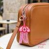 RTS-6  Handmade Rhinestone Pearl Beaded Jellyfish Appliques Hanging Rope Patches Crystal Bag Lanyard Patch with Tassel