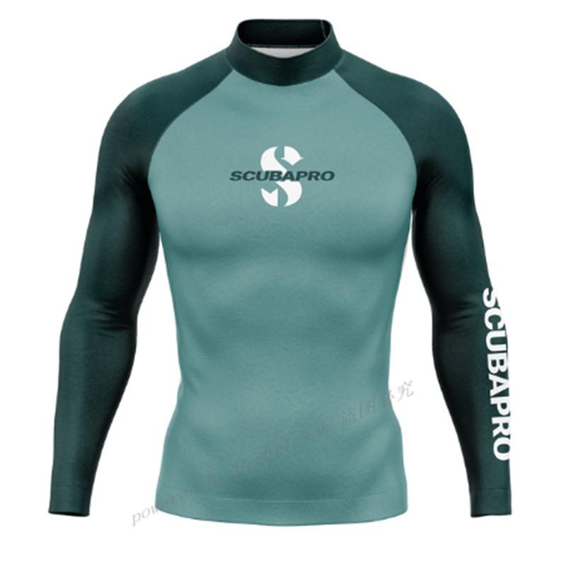 Mens Long Sleeve Rash Guard UPF 50 UV Protection Swim Shirt Surfing Diving Swimming Summer Beach Wear