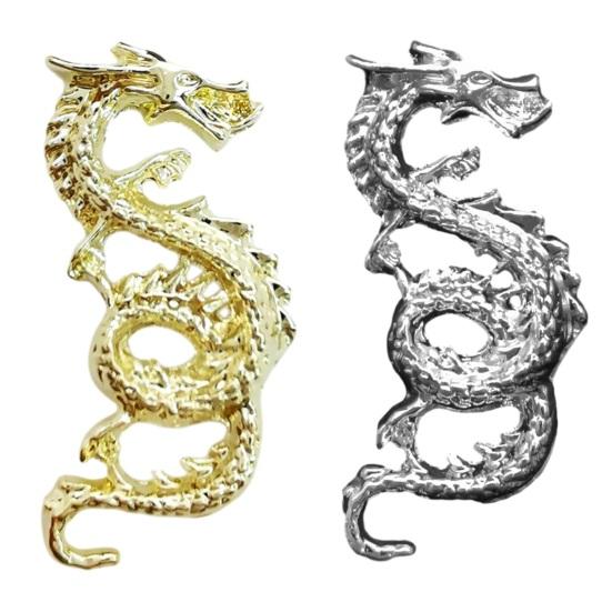 10Pcs Nail Art Rhinestones Chinese Zodiac Dragon Shiny Alloy 3D Metal Dragon Nail Accessories Women Supply