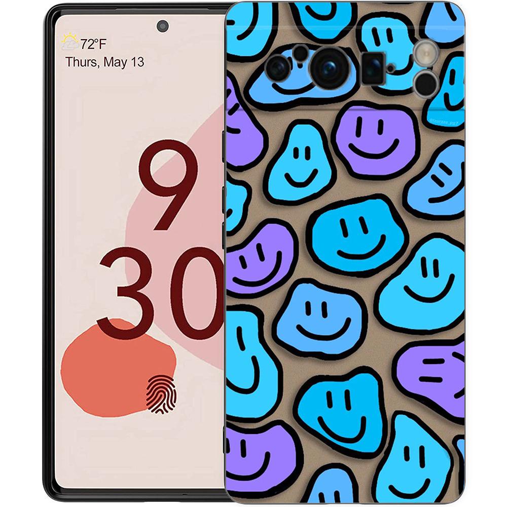 Модный Простой Чехол-Накладка с Лицом Улыбки для Пары на Телефон Google Pixel 8 7 6 7A 6A Pro 5G Ударопрочный Силиконовый 9 Pro XL 8 Pro 5G