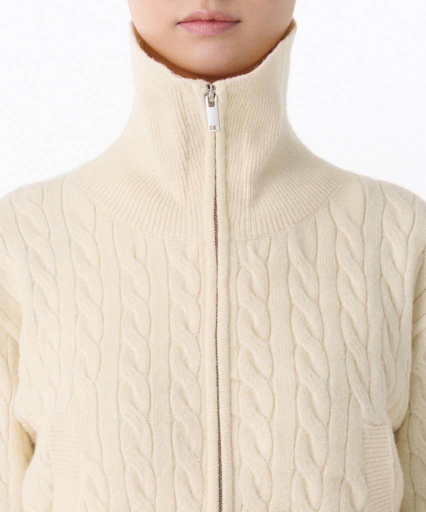 MUSINSA STANDARD WOMAN Women'S Cable Knit Zip-Up [Ivory]