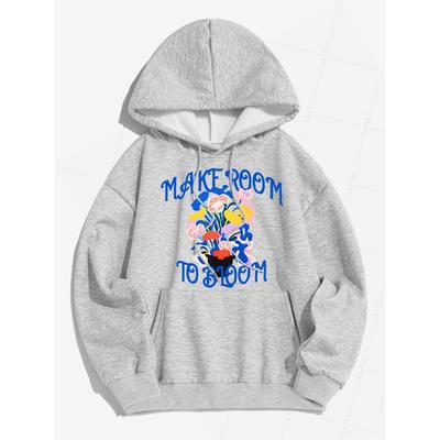 2025 Новая женская повседневная толстовка с капюшоном с буквенным и цветочным узором, модная универсальная толстовка-пуловер