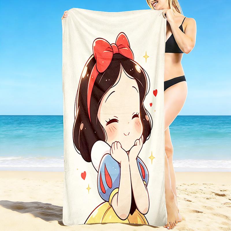 1Pc Princess Snow White'S Sweet Moment Beach Towel, Quick Dry, Multi-Use for Beach Pool Gym Yoga Home Travel, Christmas, Halloween, Xmas Gift