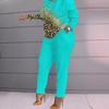 European and American Women's Long-Sleeved Printed Trousers Two-Piece Suit
